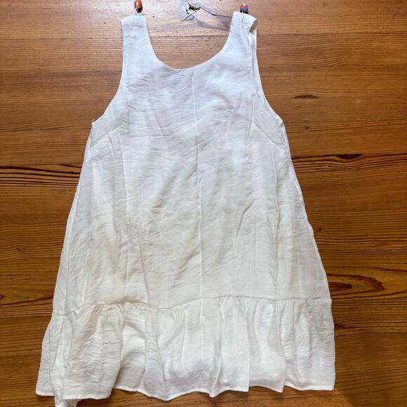 Entro white pom pom low back sleeveless coverup dress SIZE L - Picture 1 of 6